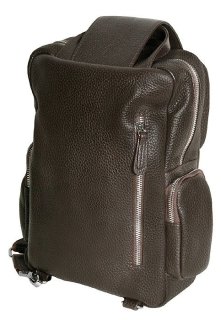 Мужская сумка-рюкзак кожаная Vip Collection 1453-F Коричневая
