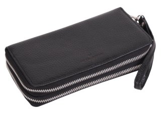 Мужской клатч-кошелек кожаный Vip Collection 1501-F Черный