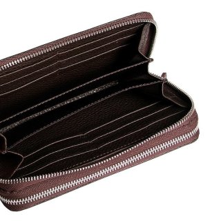 Мужской клатч-кошелек кожаный Vip Collection 1501-F Коричневый