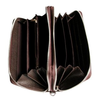 Мужской клатч-кошелек кожаный Vip Collection 1501-F Коричневый