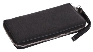 Мужской клатч-кошелек кожаный Vip Collection 1502-F Черный