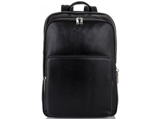 Мужской кожаный рюкзак для ноутбука на два отдела Tiding Bag Черный