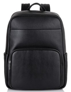 Чоловічий шкіряний рюкзак для ноутбука Tiding Bag Чорний