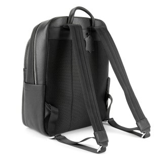 Мужской кожаный рюкзак на два отдела TIDING BAG Черный