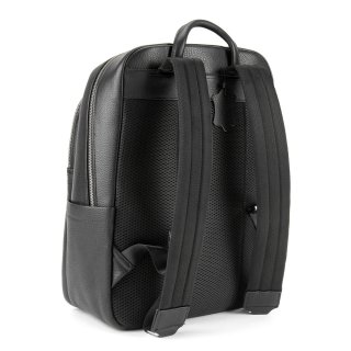 Мужской кожаный рюкзак на два отдела TIDING BAG Черный