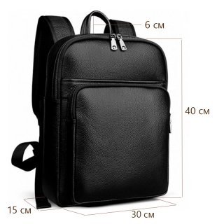 Чоловічий шкіряний рюкзак Tiding Bag Чорний