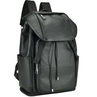 Мужской кожаный рюкзак Tiding Bag в черном цвете
