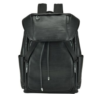 Мужской кожаный рюкзак Tiding Bag в черном цвете