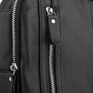 Мужской кожаный слинг на одно плечо Tiding Bag Черный