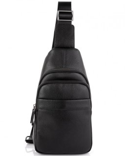 Мужской кожаный слинг на плечо Tiding Bag Черный