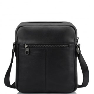 Мужской мессенджер через плечо кожаный Tiding Bag Черный
