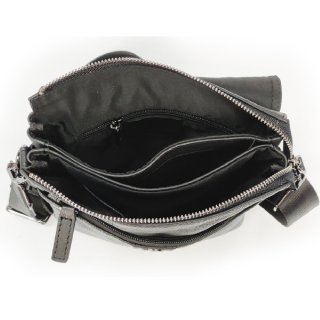 Мужской мессенджер Tiding Bag из натуральной кожи Черный