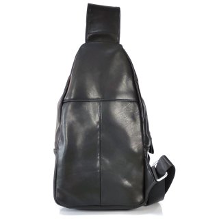 Мужской слинг Tiding Bag из гладкой кожи Черный