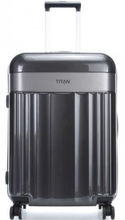 Набор чемоданов из пластика Titan Spotlight Flash на 4-х колесах Антрацит Набор чемоданов из пластика Titan Spotlight Flash на 4-х колесах Антрацит