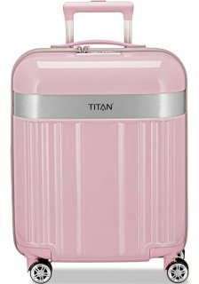 Набор чемоданов из пластика Titan Spotlight Flash на 4-х колесах Розовый 