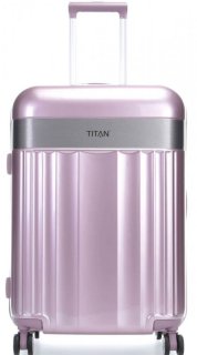 Набор чемоданов из пластика Titan Spotlight Flash на 4-х колесах Розовый 