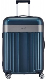Набір валіз із пластику Titan Spotlight Flash на 4-х колесах Синій