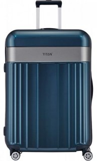 Набір валіз із пластику Titan Spotlight Flash на 4-х колесах Синій