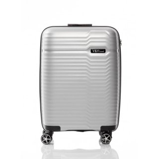 Набор дорожный чемоданов на колесах V&V Travel Summer Breeze из полипропилена с расширительной молнией Серебристый