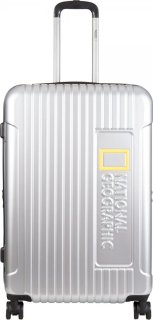 National Geographic Canyon 105 л чемодан из пластика на 4 колесах серебристый