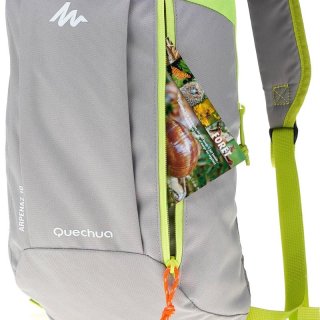 Небольшой рюкзак 10 л. Quechua ARPENAZ, серый с салатовым