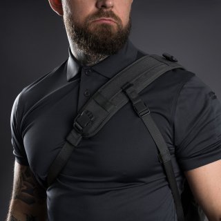 Однолямковий тактичний рюкзак Highlander Stoirm Gearslinger на 12 л вагою 1 кг з відділом під ноутбук з нейлону Чорний