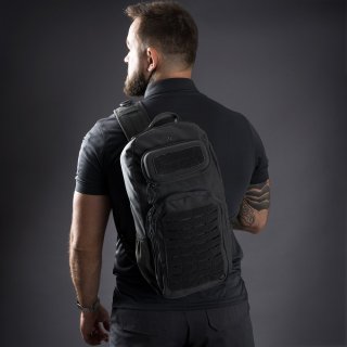 Однолямковий тактичний рюкзак Highlander Stoirm Gearslinger на 12 л вагою 1 кг з відділом під ноутбук з нейлону Хакі