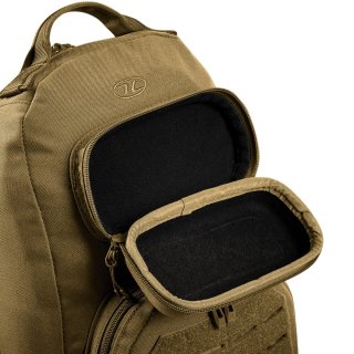 Однолямковий тактичний рюкзак Highlander Stoirm Gearslinger на 12 л вагою 1 кг з відділом під ноутбук з нейлону Хакі