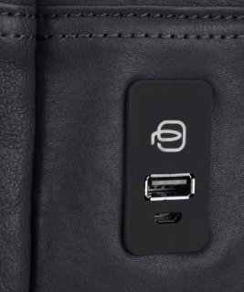 Piquadro BAGMOTIC 43 л чемодан из натуральной кожи на 2-х колесах синий
