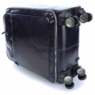 Piquadro BL SQUARE 32 л чемодан из натуральной кожи на 4-х колесах синий