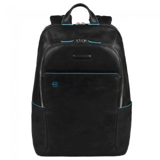 Piquadro Blue Square 15 л городской рюкзак из натуральной кожи черный
