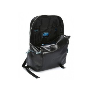 Piquadro Blue Square 15 л міський рюкзак з натуральної шкіри чорний
