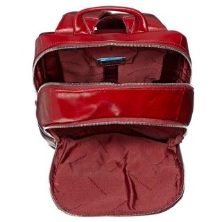 Piquadro Blue Square 15 л міський рюкзак з натуральної шкіри червоний