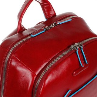 Piquadro Blue Square 15 л міський рюкзак з натуральної шкіри червоний