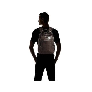 Piquadro Blue Square 15 л міський рюкзак з натуральної шкіри сірий