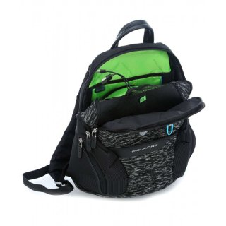 Piquadro Coleos Active 16 л міський текстильний рюкзак для ноутбука чорний