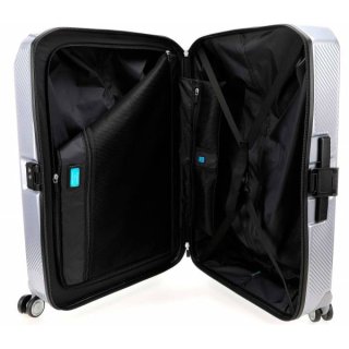 Piquadro CUBICA/Grey M 70 л чемодан из поликарбоната на 4 колесах серый