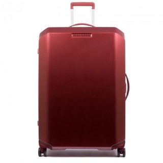 Piquadro CUBICA/Red L 89 л чемодан из поликарбоната на 4 колесах красный