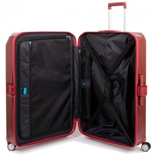 Piquadro CUBICA/Red L 89 л чемодан из поликарбоната на 4 колесах красный