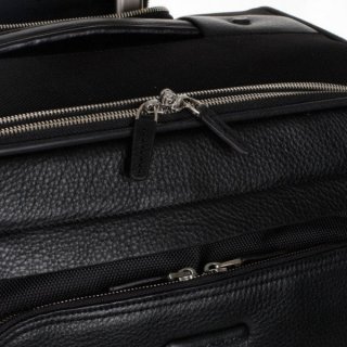 Piquadro Modus 35 л чемодан из натуральной кожи на 2-х колесах черный
