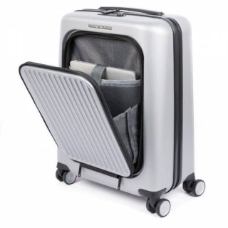Piquadro RELYGHT PLUS ZIP 39,5 л чемодан из поликарбоната на 4 колесах серебристый