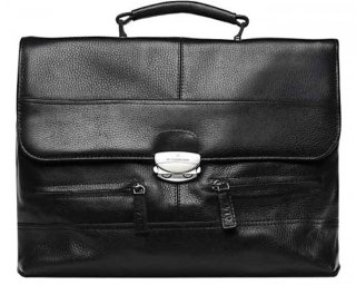 Портфель мужской кожаний Vip Collection 1229 Black flotar