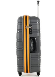Rock Impact (L) Grey/Orange 104 л валіза з поліпропілену на 4 колесах сіра