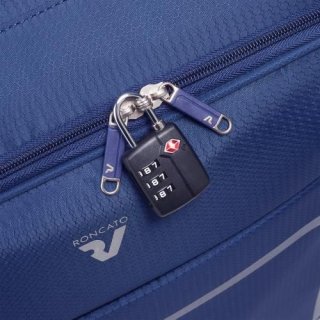 Roncato Lite Plus 42 л облегченный чемодан для ручной клади из нейлона синий