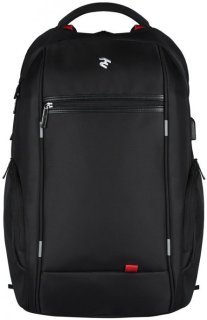 Рюкзак для ноутбука 2E-BPN9004BK 16" черный+USB интерфейс