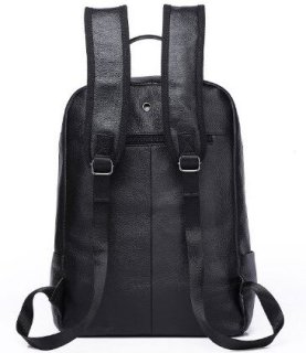 Рюкзак кожаный с отделом для ноутбука Tiding Bag Черный