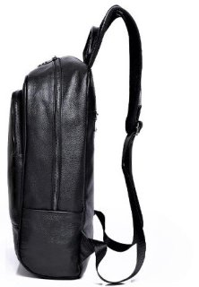 Рюкзак кожаный с отделом для ноутбука Tiding Bag Черный