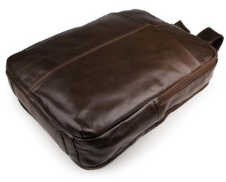 Рюкзак шкіряний Tiding Bag з відділом під ноутбук Коричневий