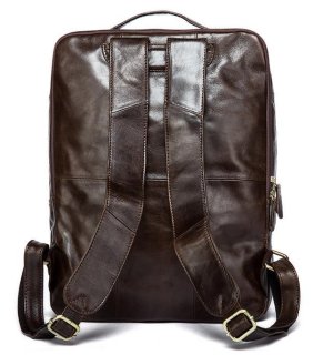 Рюкзак шкіряний Tiding Bag з відділом під ноутбук Коричневий