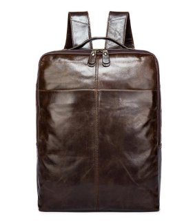 Рюкзак шкіряний Tiding Bag з відділом під ноутбук Коричневий